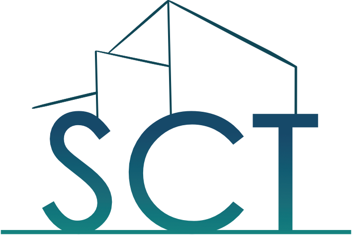 logo SCT en dégradé de bleu